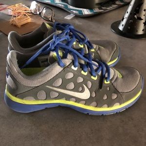 Blue and Grey Nike Shoes